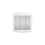 Interrupteur triple - encastr� - argent - 3 leviers - 71x71mm