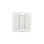Interrupteur triple logi ? 3 leviers ? encastré ? blanc ? 71x71mm Interrupteur triple logi ? 3 leviers ? encastré ? blanc ? 71x71mm