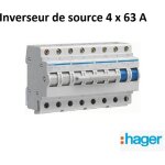 Hager ? interrupteur modulaire 63 a ? 4 p�les ? tension ac 230 / 400 v ? inverseur de source pour tableau ...