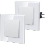 Interrupteur mural, interrupteur va et vient avec griffes, verre interrupteur lampe de chevet, 1 gang ...