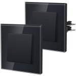 Interrupteur mural, interrupteur va et vient avec griffes, verre interrupteur lampe de chevet, 1 gang ...