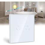 Interrupteur tactile va et vient, blanc 2 gang 2 voie commutateur de lumi�re avec led affichage light, ...