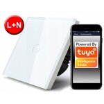 Interrupteur tactile wifi tuya 1 circuit blanc l + n