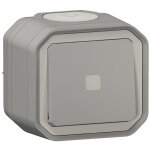 Interrupteur temporis� - lumineux - saillie - gris - complet legrand plexo 070008
