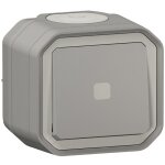 Interrupteur temporis� - lumineux - saillie - gris - complet legrand plexo 070008