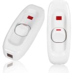 Interrupteur � touche basculante, interm�diaire, lampe de chevet, 250v 10a in - line lamp on / off c�ble ...