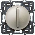 Interrupteur ou va - et - vient doigt troit cliane soft 10a - titane avec support - legrand