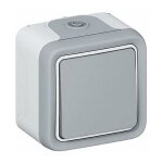 Interrupteur va et vient tanche complet saillie - plexo - gris legrand