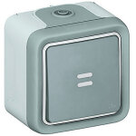 Interrupteur ou va - et - vient t�moin plexo complet ip55 saillie 10ax 250v gris (069712)
