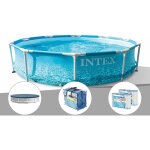 Intex - kit piscine tubulaire metal frame ocean ronde 3, 05 x 0, 76 m + bche de protection + bche  ...