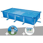 Intex - kit piscine tubulaire rectangulaire 4, 50 x 2, 20 x 0, 84 m + filtration  cartouche + 6 cartouches ...