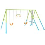 Portique - balan�oire 4 agr�s - 2 balan�oires + face � face + anneaux intex