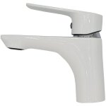 Robinet salle de bain mitigeur lavabo blanc monocommande dokos