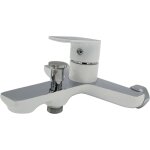 Invena - robinet mitigeur baignoire blanc chrome mural monocommande dokos
