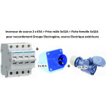 Inverseur de source monophas� 63a + 1 prise m�le 3x32a + 1 fiche femelle 3x32a