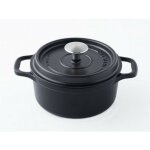 Invicta - cocotte ronde en fonte maille 24cm noire mat 402241