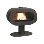 Invicta - pole  bois fifty sur pied - 10 kw - rdt: 76% - b. 60 cm - 100% fonte anthracite