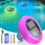 Ioniseur de piscine solaire avec �clairage led purificateur d'ion argent en cuivre jusqu'� 35000 gal, ...