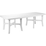 Ipae progarden - table extensible trio plus en polypropyle'ne blanc pour exte'rieur 180 / 240x100x72 ...