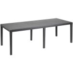 Ipae progarden - table a manger outdoor queen effet rotin - anthracite - 220 x 90 x 72 cm
