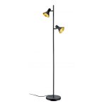 Iperbriko - lampadaire minimaliste moderne 2 spots e14 spots nina noir et or trio lighting