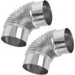 Iplusmile 2pi�ces tuyau de chemin�e acier inoxydable conduit de fum�e coud� accessoires de tuyauterie ...