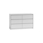 Hucoco - iris 120 - commode moderne 6 tiroirs chambre / bureau / salon - 120x75x40cm - meuble de rangement ...