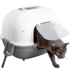 Iris ohyama, bac � liti�re ferm�, portable, pelle incluse, pour chat, gris, wnt - 510