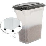 Iris ohyama, conteneur / boite � croquettes 20 l pour 7, 5 kg herm�tique, transparent, pelle & roulettes ...