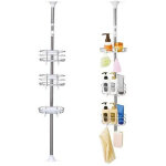 Iris ohyama, etag�re d'angle t�l�scopique, douche, 3 paniers, 140 - 190 cm, sans per�age, salle de bain ...