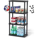 Iris ohyama, etagere de rangement plastique , 4 niveaux, capacit 100kg, facile  monter, noir, prs - ...