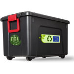 Iris ohyama, malle de rangement plastiques r�sistante, 110l, unit�, noir, sia - 110