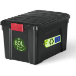 Iris ohyama, malle de rangement plastiques r�sistante, 60l, unit�, noir, sia - 60