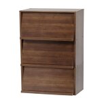 Iris ohyama, meuble, biblioth�que, �tag�re de rangement, 3 portes rabattables, design, solide, moderne, ...