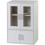 Iris ohyama, meuble, biblioth�que de rangement, vaisselier, buffet - gkn - 9060 - ch�ne blanc, l24 x ...
