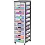 Iris ohyama, tour de rangement, organisateur plastique, 10 tiroirs, 7 l, poign�es ergonomiques, facile ...