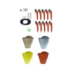 Iriso - kit arrosage goutte  goutte 10 goutteurs et rserve d'eau, couleur vert