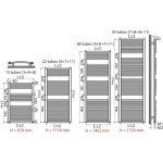 Radiateur sche serviettes vnus eau chaude 818 w hauteur 1720 mm largeur 500 mm - i. r group (irsap) ...