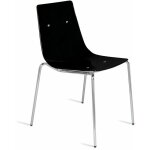 Chaise en mtal chrom et coque plastique salle  manger wind - noir