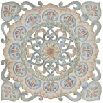 Item - bas relief en bois motif fleur
