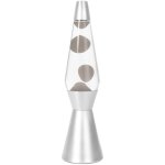 Itotal xl1785 lampe � lave 36 cm avec base argent�e, liquide transparent et cire blanche