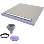 Jackon insulation - jackon jackoboard receveur � carreler aqua line easy avec barrette 180x90 cm + siphon ...