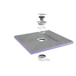 Jackon receveur de douche � carreler aqua centr� 900x900x40mm siphon horizontal offert (4512087 + 4512007) ...