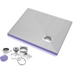 Jackon insulation - jackon receveur de douche � carreler aqua d�centr� 1200x1200x40mm siphon horizontal ...