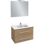 Meuble vasque 80 cm jacob delafon ola up chne colorado avec miroir et spot