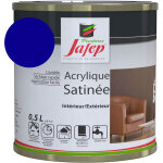 Peinture acrylique satin�e bleu fonc� 0, 5 l ? rendement 12 - 14 m� / l ? lessivable et durable pour ...