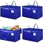 100l bleu gris sac de rangement en polyester, lot de 4 impermable sacs de dmnagement avec fermeture ...