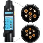 7 testeur de prise de prise de remorque  broches - testeur de lumire de remorque 12 v  7 broches outil ...