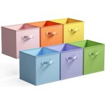 Cubes de rangement en tissu, lot de 6 botes de rangement en cube 27 x 27 x 28 cm, paniers de rangement ...