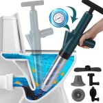 Déboucheur de toilettes, pistolet à air haute pression avec baromètre en temps réel, déboucheur en acier ... Déboucheur de toilettes, pistolet à air haute pression avec baromètre en temps réel, déboucheur en acier ...